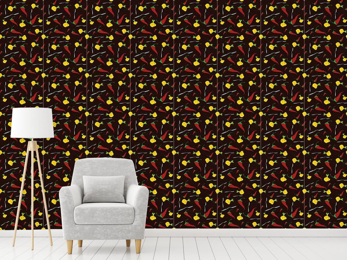 patterned-wallpaper-onion-chili-and-spoon