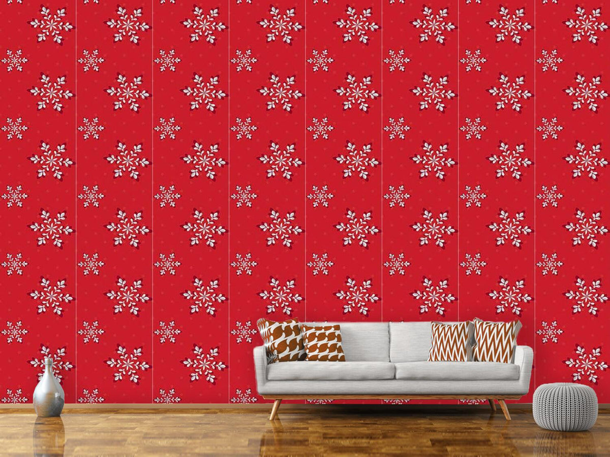 patterned-wallpaper-silver-flakes-red