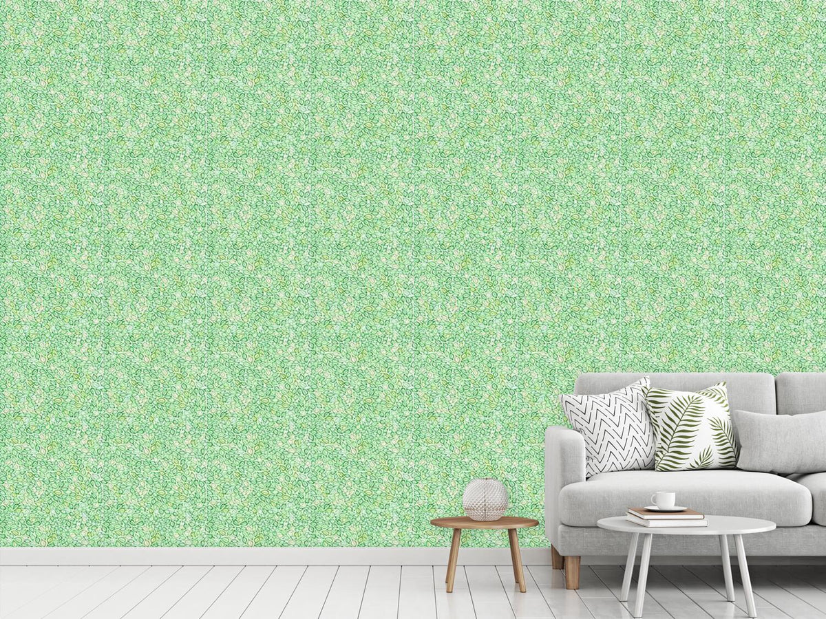 patterned-wallpaper-covered-with-leaves