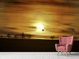 photo-wallpaper-sunset-with-hot-air-balloon