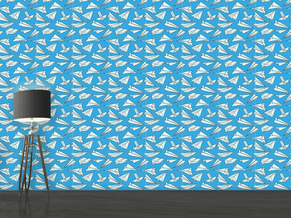 patterned-wallpaper-full-of-paper-planes