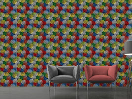 patterned-wallpaper-woven-circles