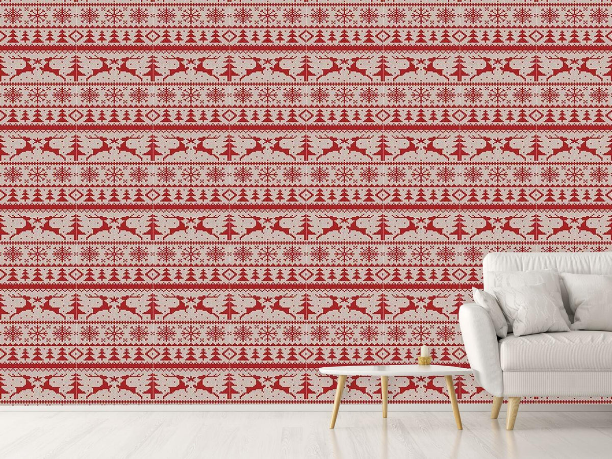 patterned-wallpaper-knitted-deer-crossing-white