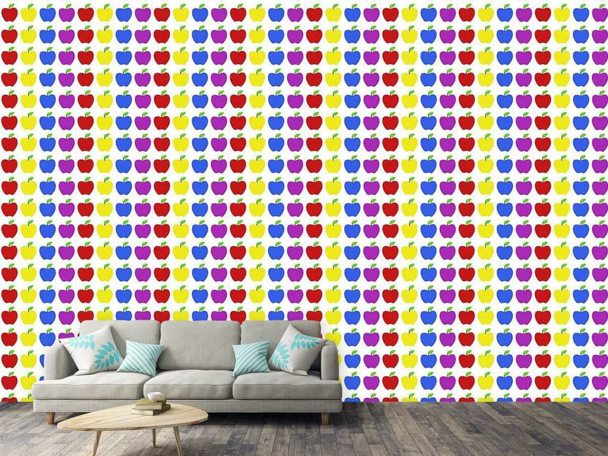 patterned-wallpaper-apple-multicolor