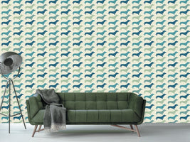 patterned-wallpaper-dachshund-vintage