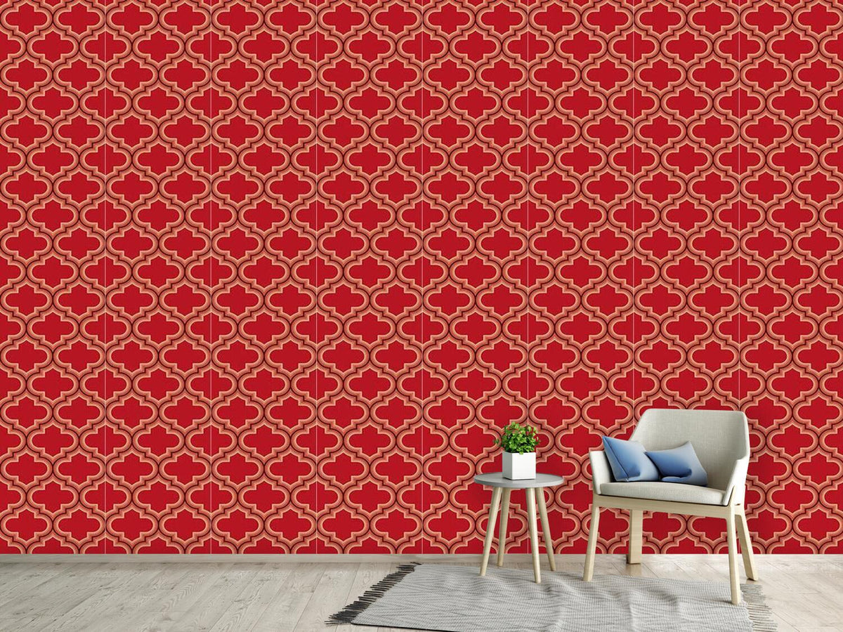 patterned-wallpaper-retro-morocco-red